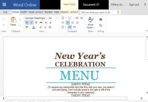 Event Menu Maker Template for Word